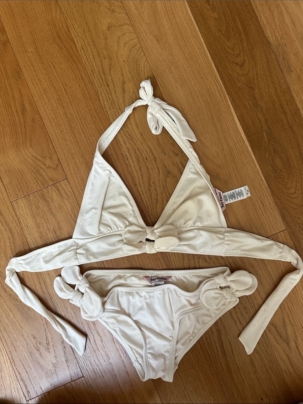 Juicy Couture White Knot-Accent Halter Bikini Set - Women Swim